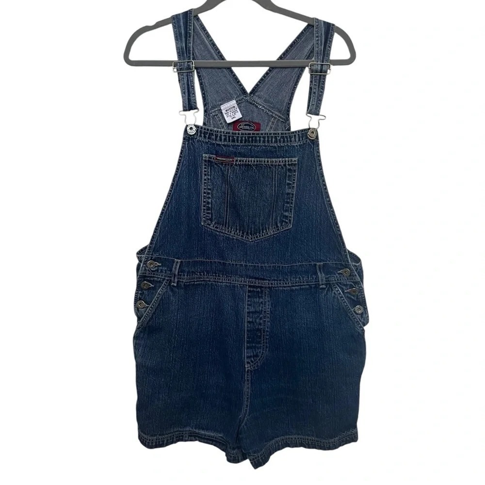Eunina American Style Denim Shortalls Dark Wash Overalls 2XL 8077B